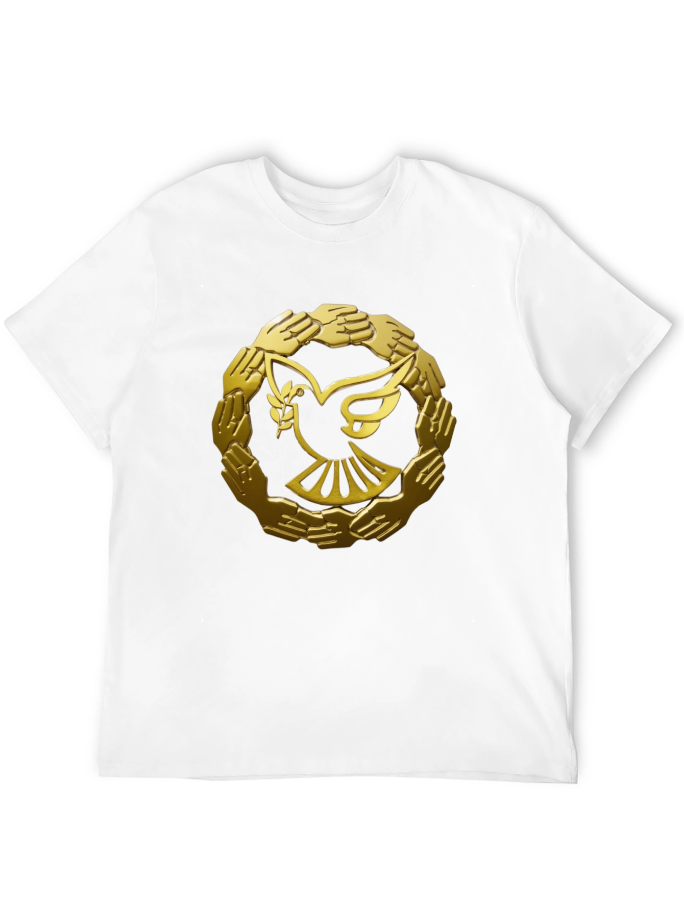 Peace Dove & Hands Graphic Tee - Black Cotton