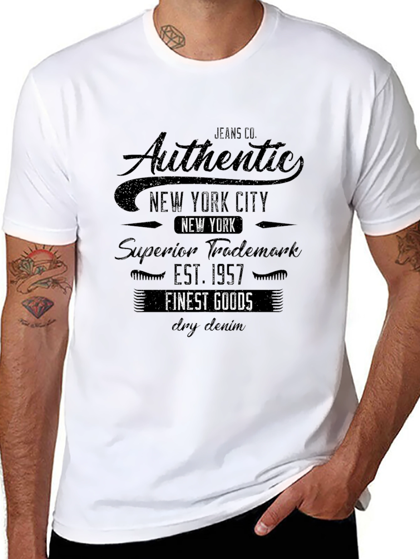 Mens Authentic New York Graphic T-Shirt