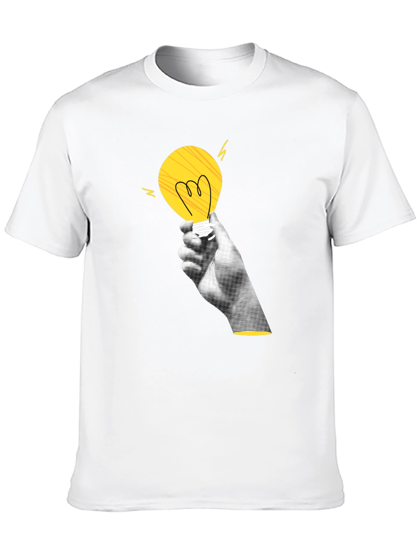 Creative Spark Black T-Shirt - Idea Light Bulb Design