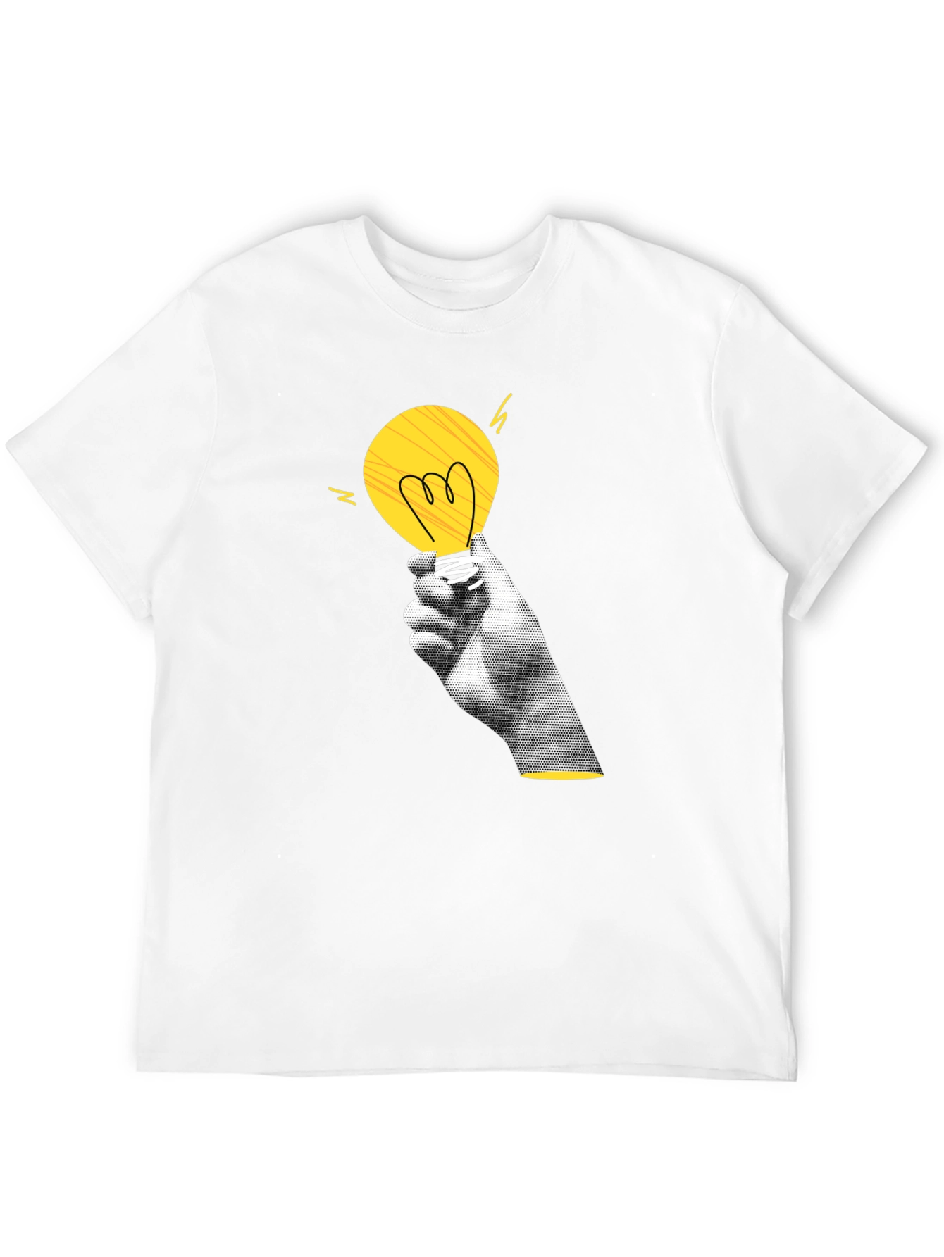 Creative Spark Black T-Shirt - Idea Light Bulb Design