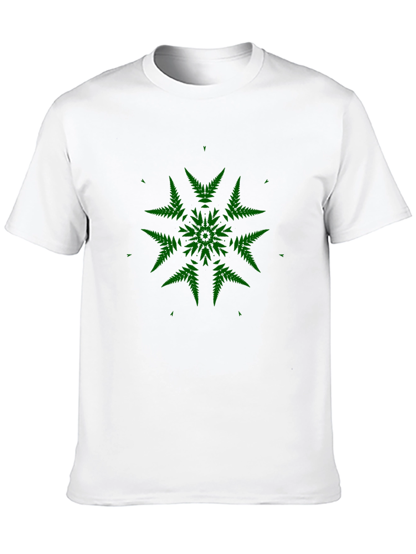 Fern Mandala Black T-Shirt - Unique Nature Design