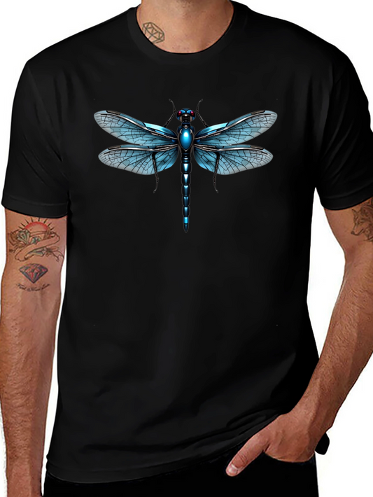 Dragonfly Graphic Tee - Black Cotton T-Shirt