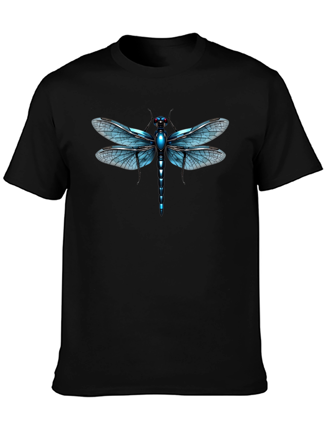 Dragonfly Graphic Tee - Black Cotton T-Shirt