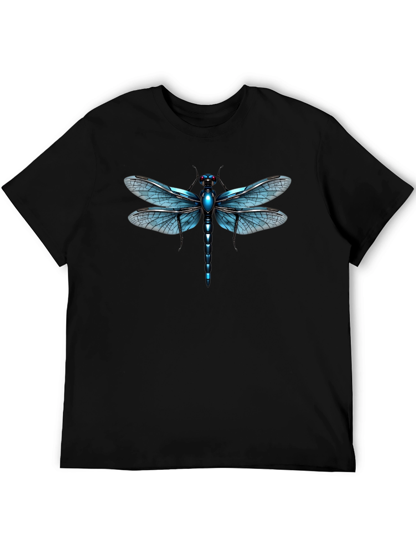 Dragonfly Graphic Tee - Black Cotton T-Shirt