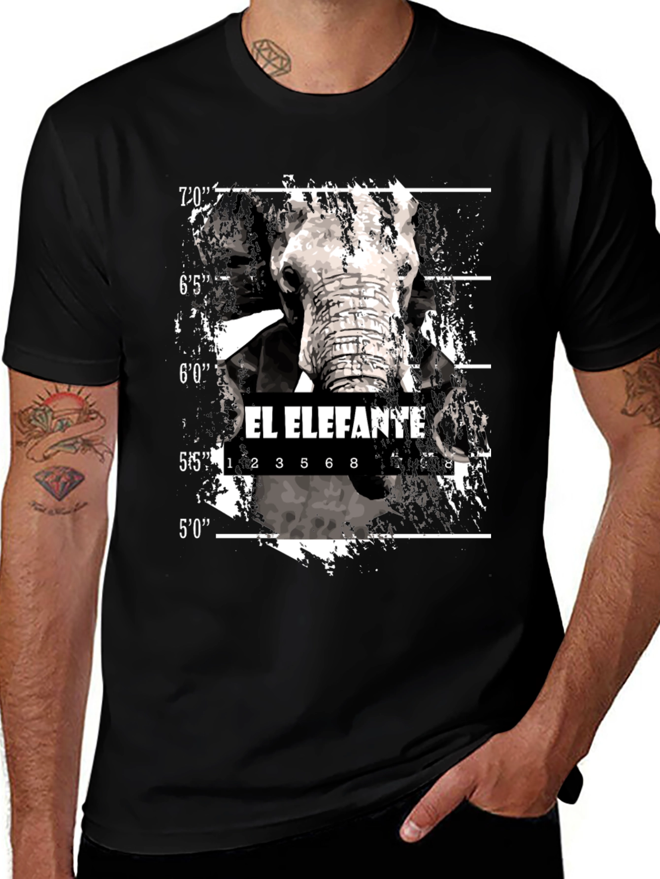 El Elefante Mugshot T-Shirt - Black