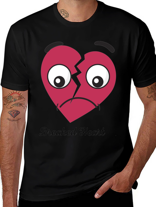Broken Heart Graphic T-Shirt - Unisex Black Tee