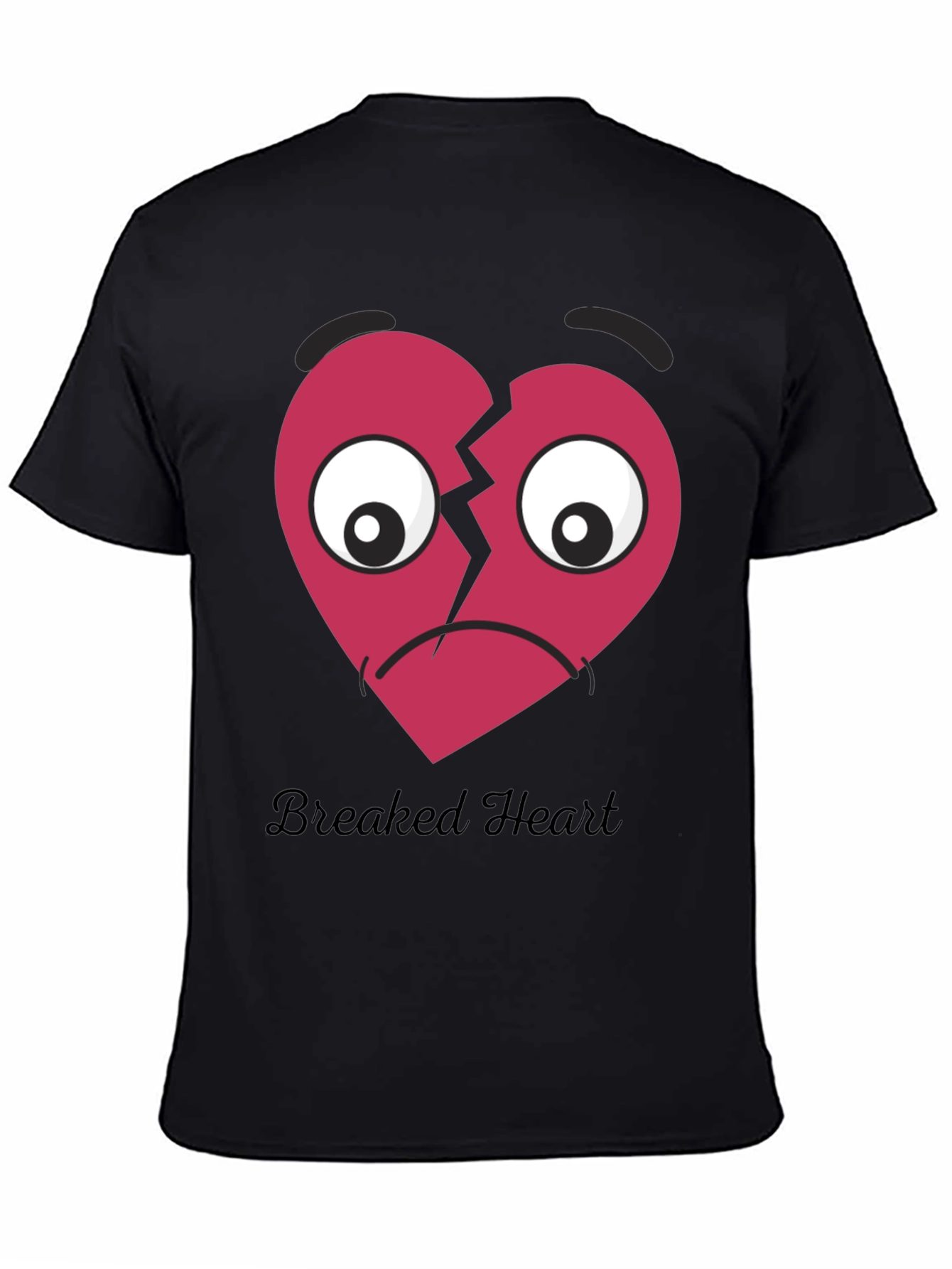 Broken Heart Graphic T-Shirt - Unisex Black Tee
