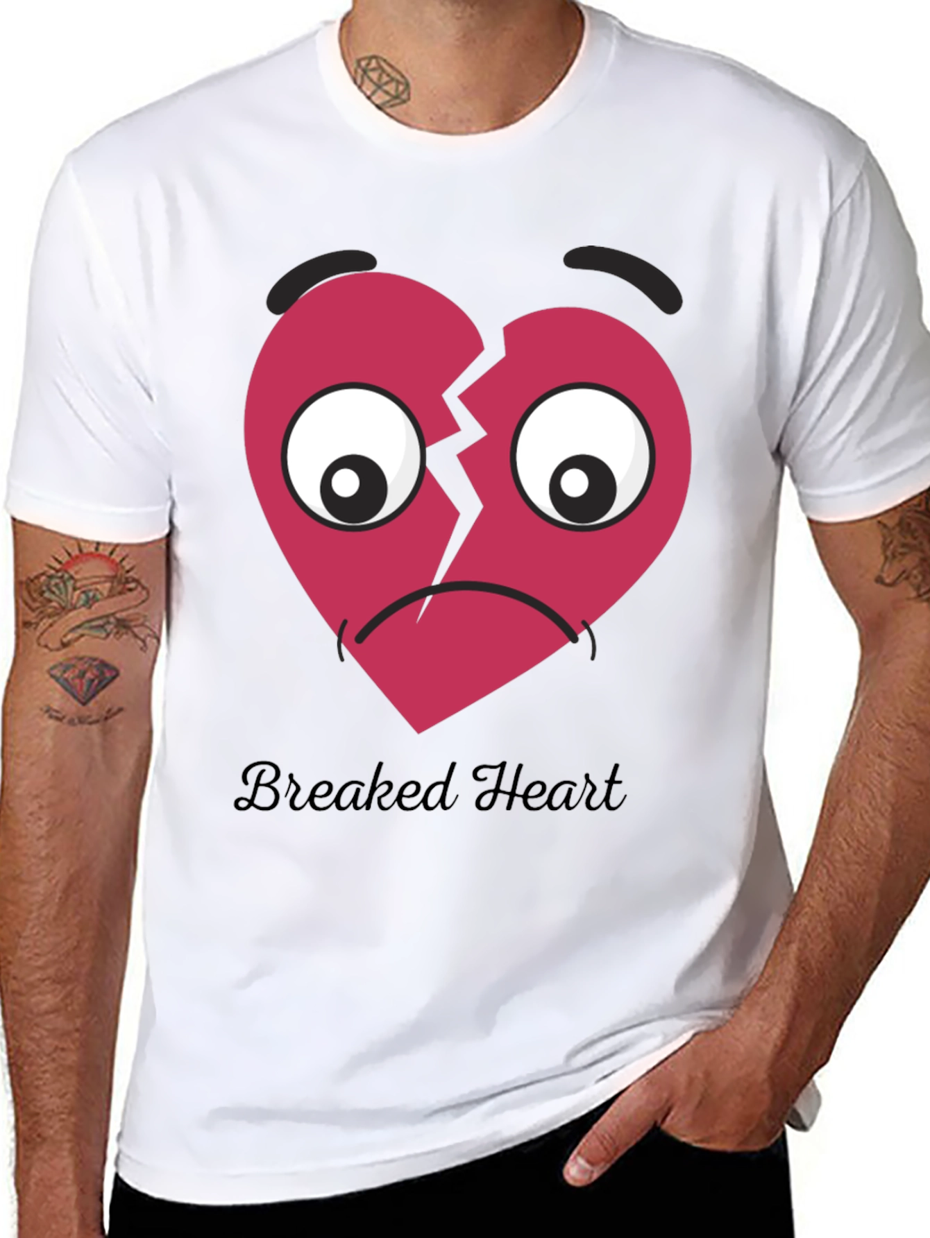 Broken Heart Graphic T-Shirt - Unisex Black Tee