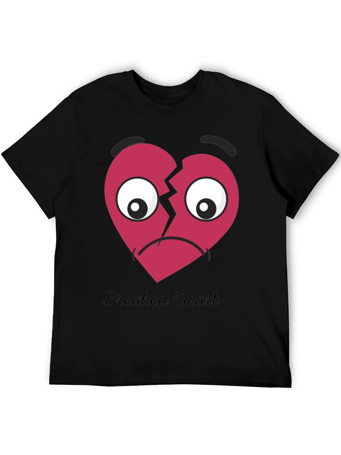 Broken Heart Graphic T-Shirt - Unisex Black Tee