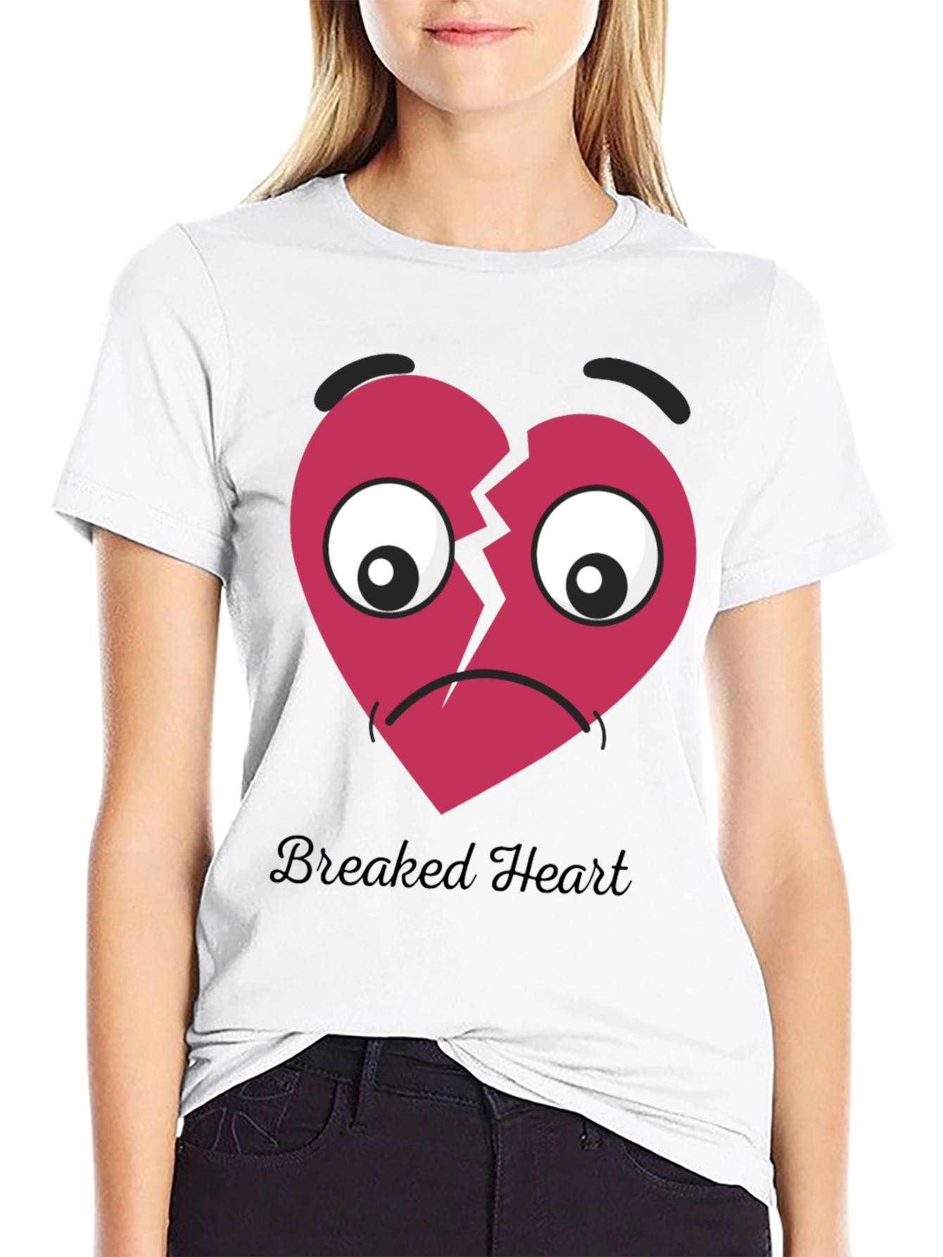 Broken Heart Graphic T-Shirt - Unisex Black Tee