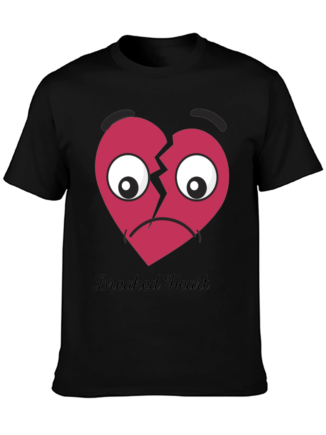Broken Heart Graphic T-Shirt - Unisex Black Tee
