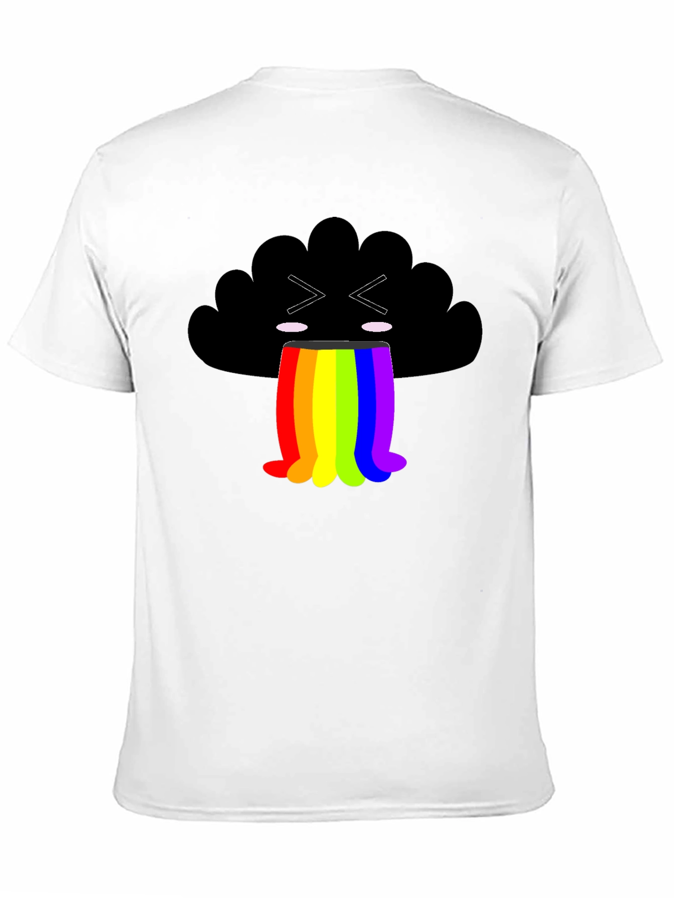 Rainbow Puke Cloud Graphic Tee - Soft Cotton Shirt