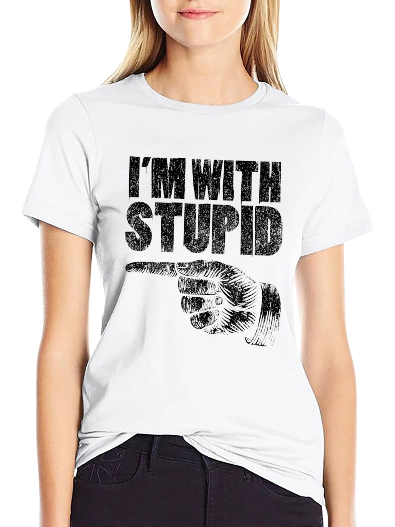 Im With Stupid T-Shirt Funny Novelty Tee