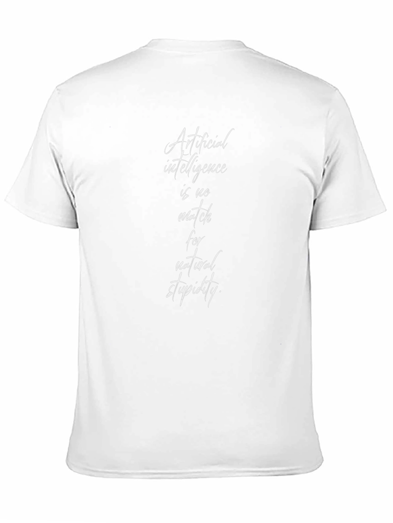 AI Humor Black T-Shirt: Natural Stupidity Wins!