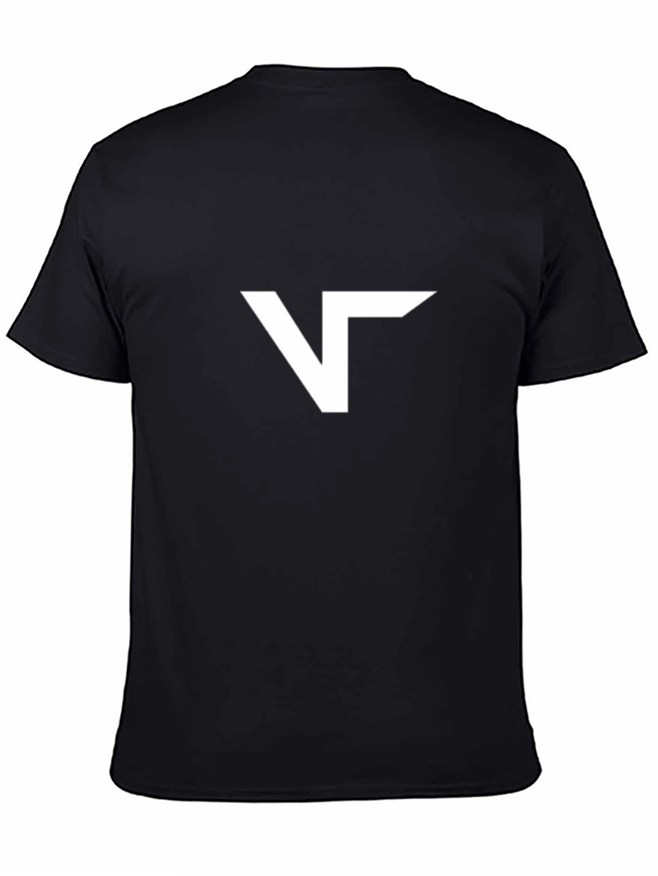 Modern Black T-Shirt with Abstract White Logo