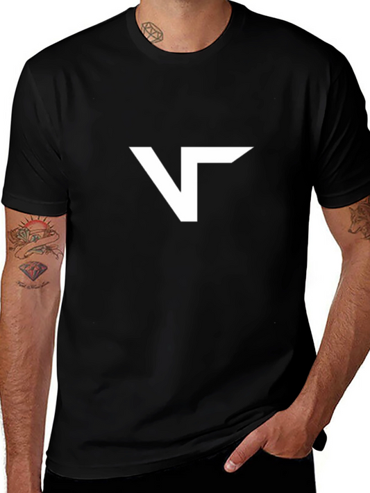 Modern Black T-Shirt with Abstract White Logo