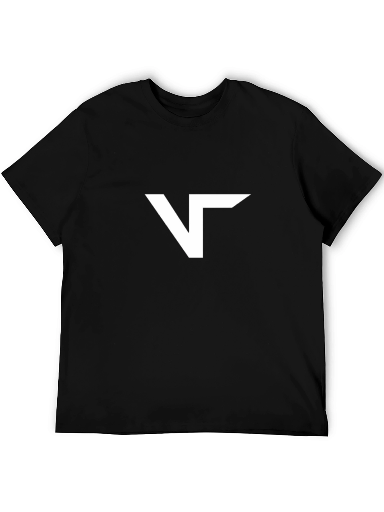 Modern Black T-Shirt with Abstract White Logo