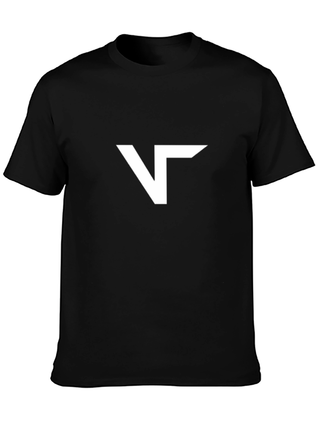 Modern Black T-Shirt with Abstract White Logo