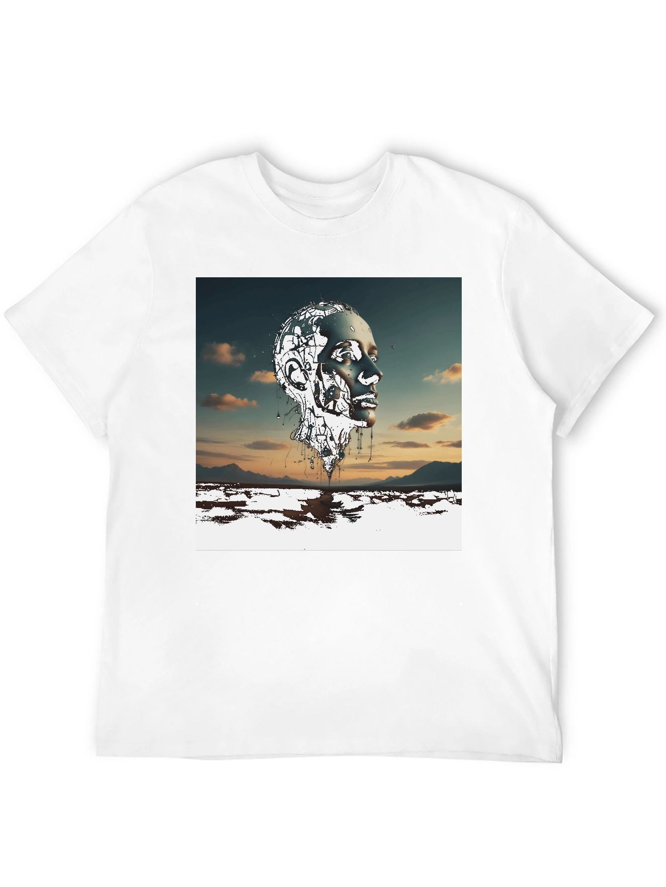 Abstract Head Black T-Shirt