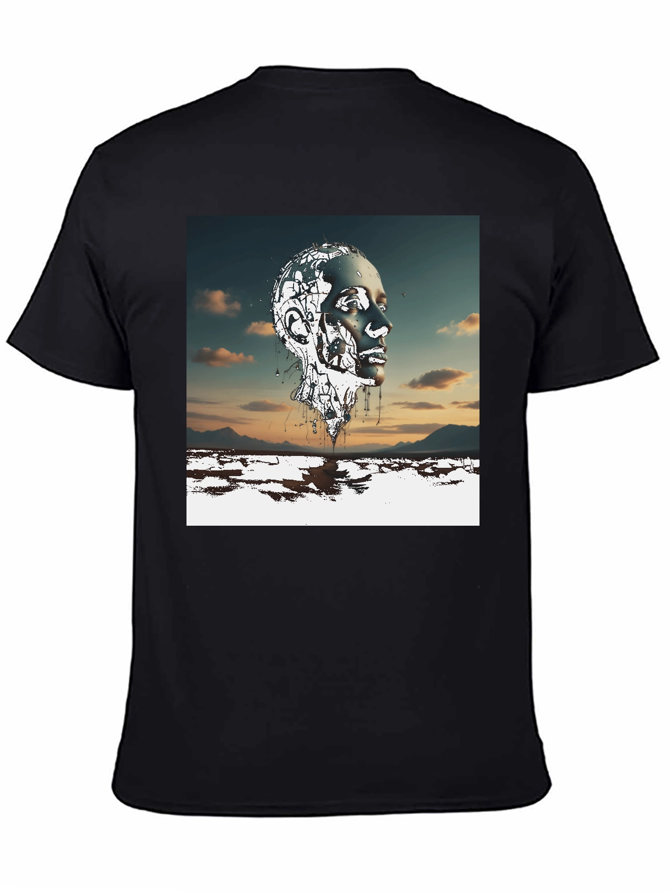 Abstract Head Black T-Shirt