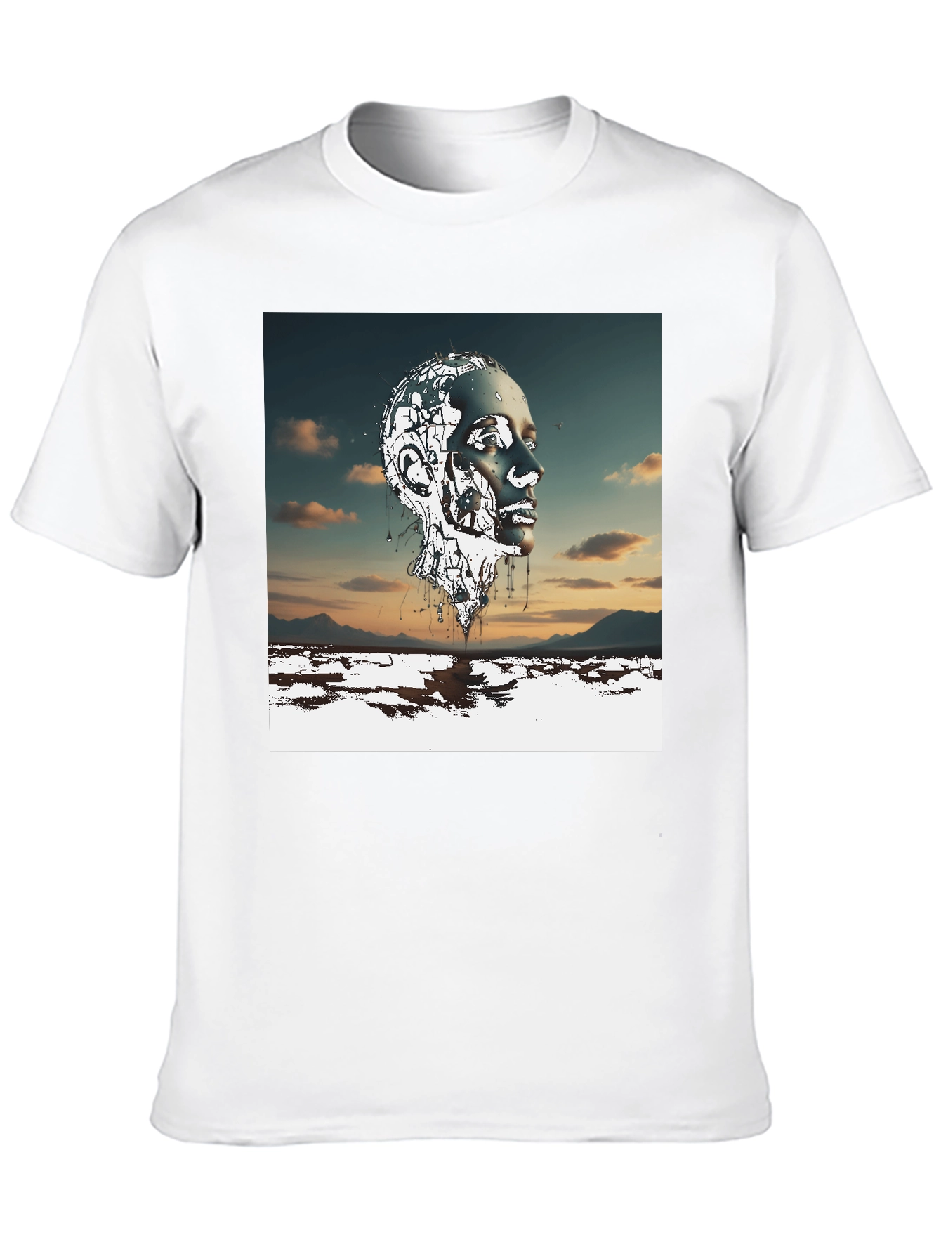 Abstract Head Black T-Shirt