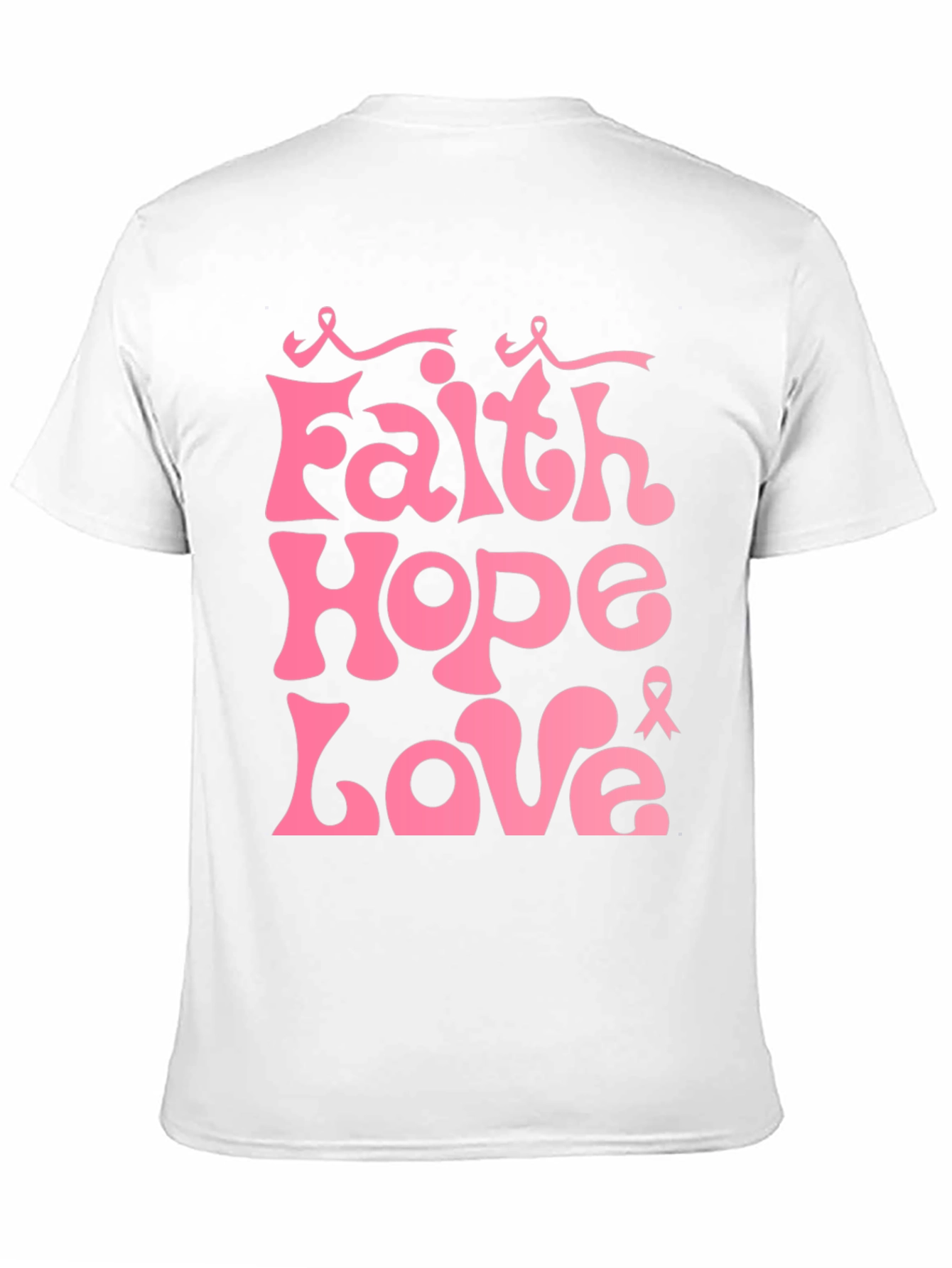 Faith Hope Love Pink Ribbon Graphic Tee