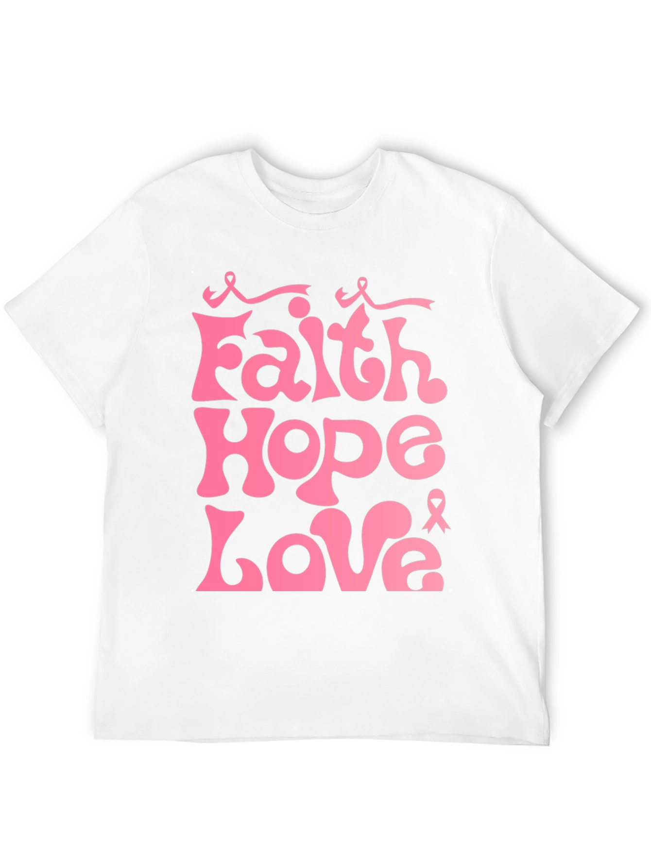 Faith Hope Love Pink Ribbon Graphic Tee