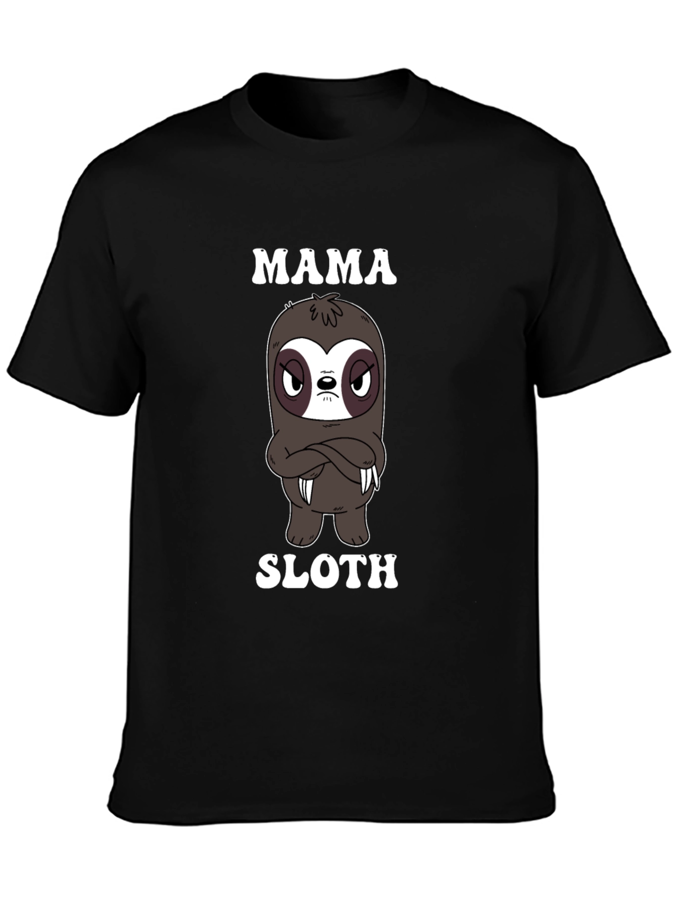 Mama Sloth Cartoon Graphic T-Shirt