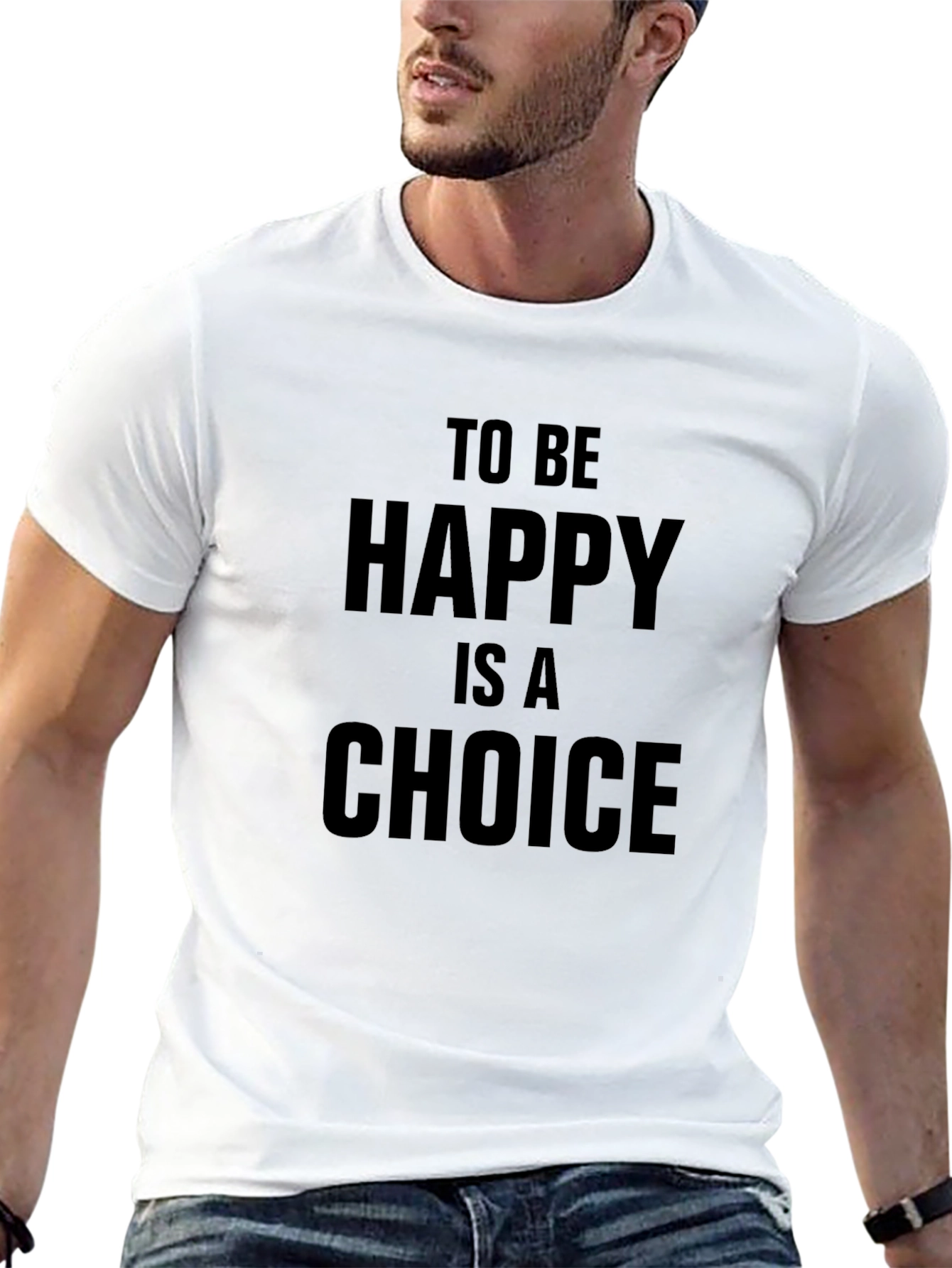To Be Happy T-Shirt - Black Graphic Tee