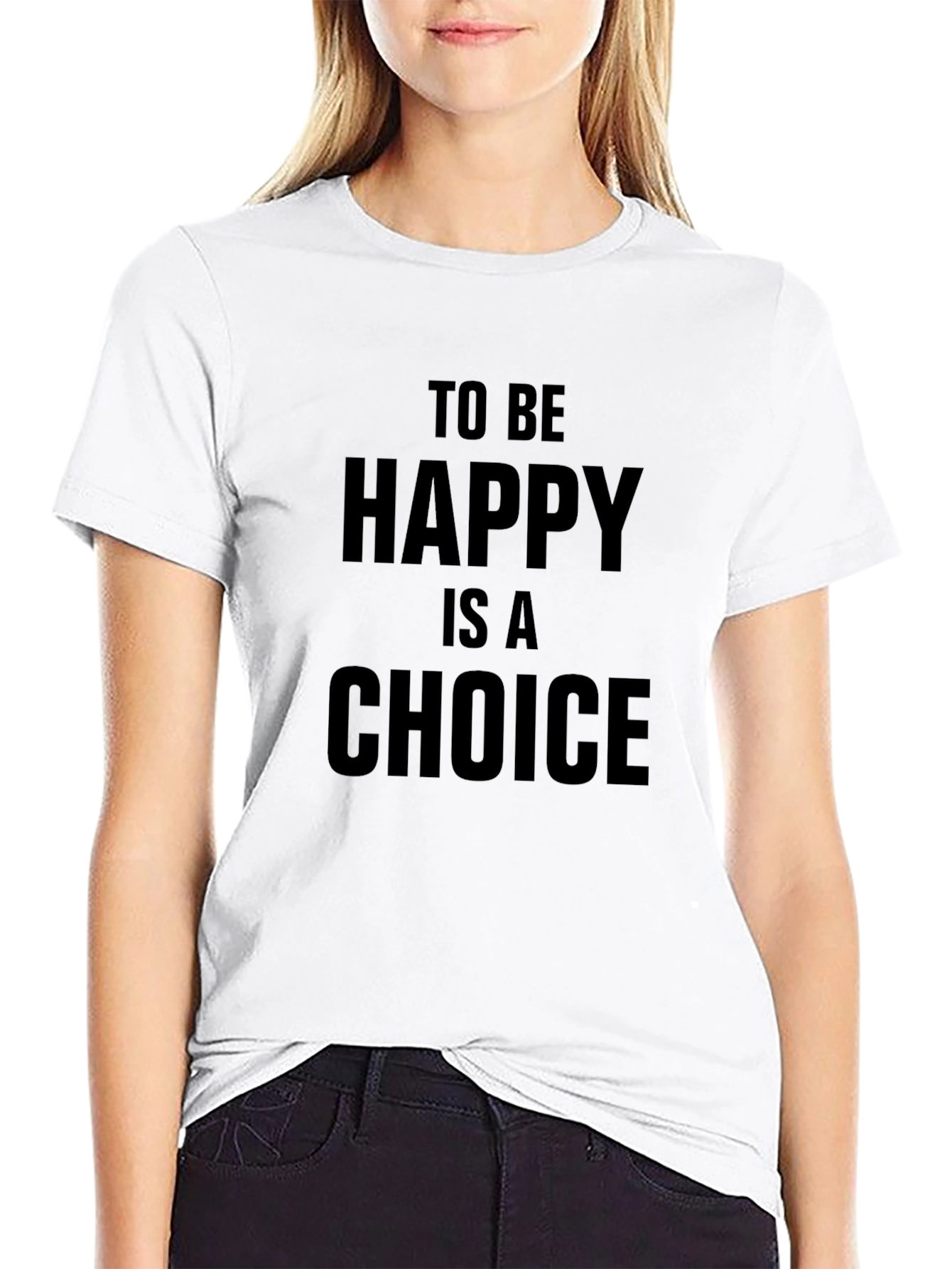 To Be Happy T-Shirt - Black Graphic Tee