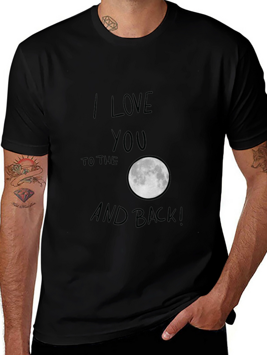 I Love You to the Moon and Back Black T-Shirt