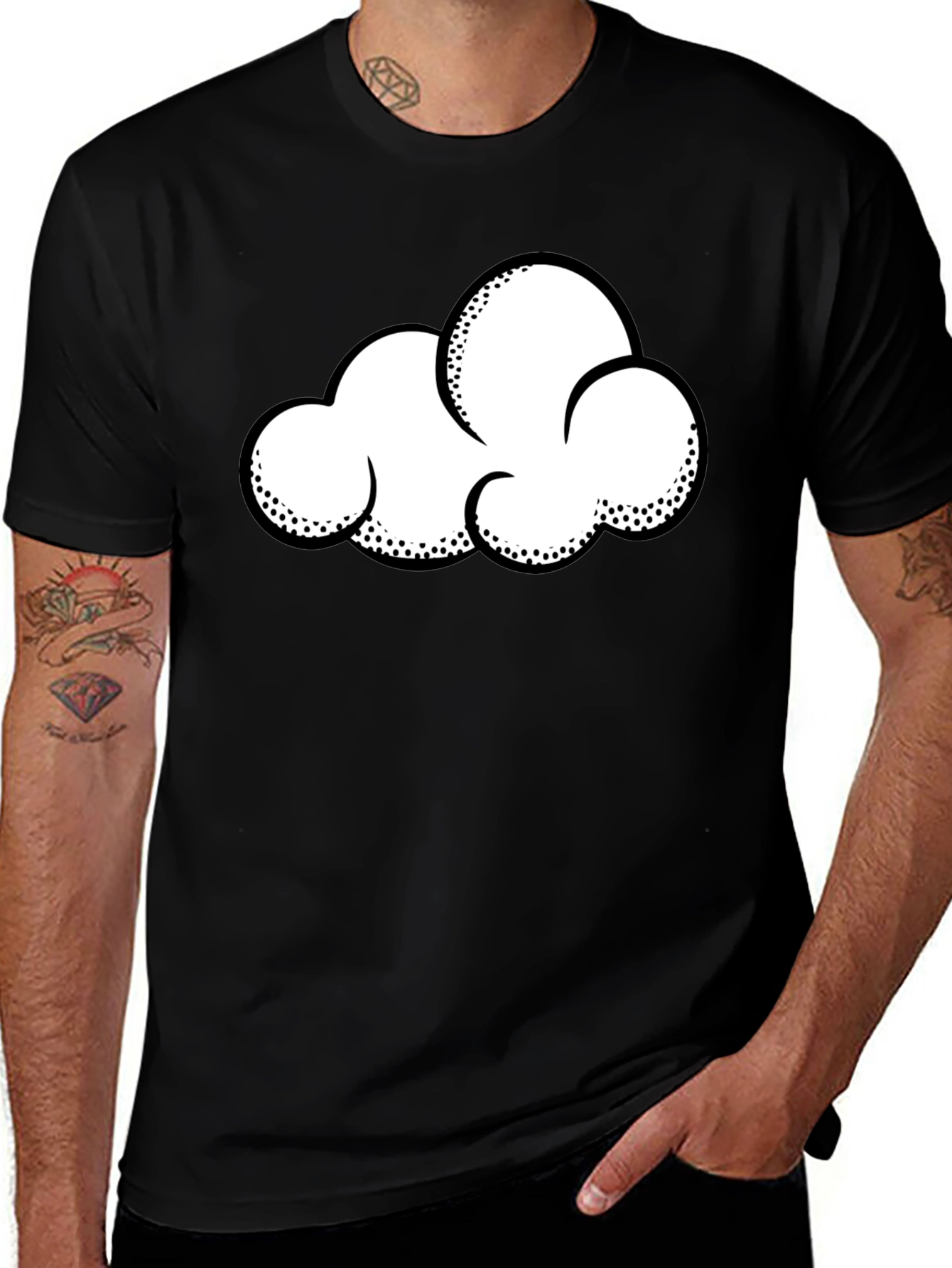Cloud Graphic T-Shirt - Black Cotton Tee