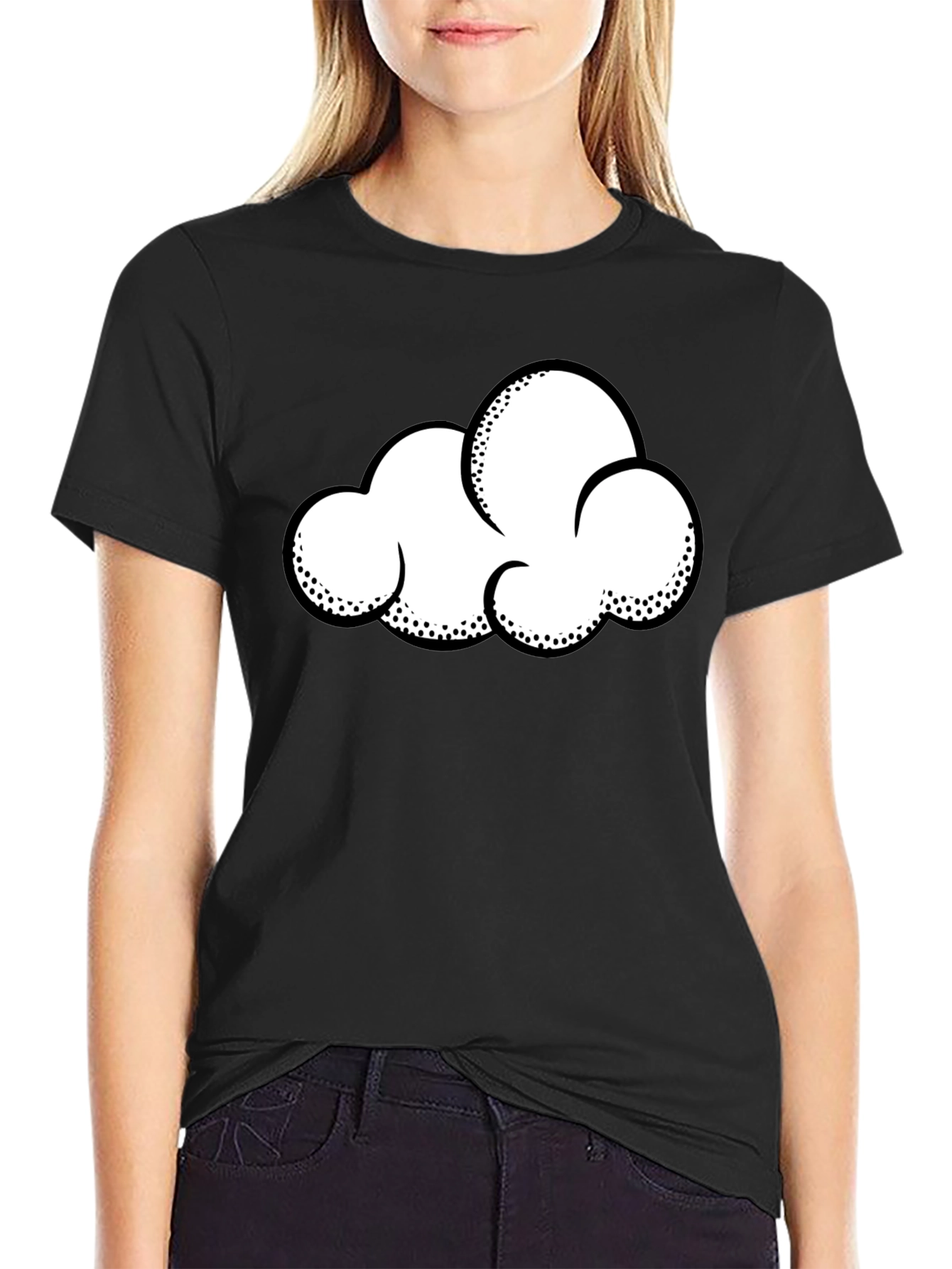 Cloud Graphic T-Shirt - Black Cotton Tee
