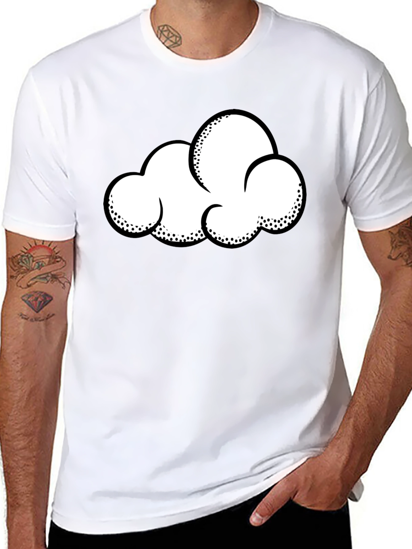 Cloud Graphic T-Shirt - Black Cotton Tee