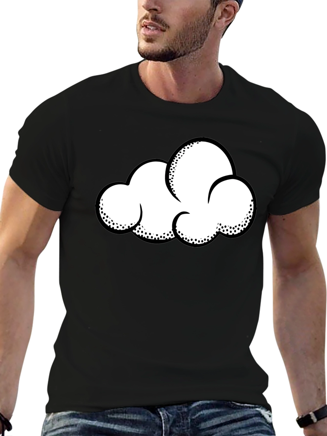 Cloud Graphic T-Shirt - Black Cotton Tee