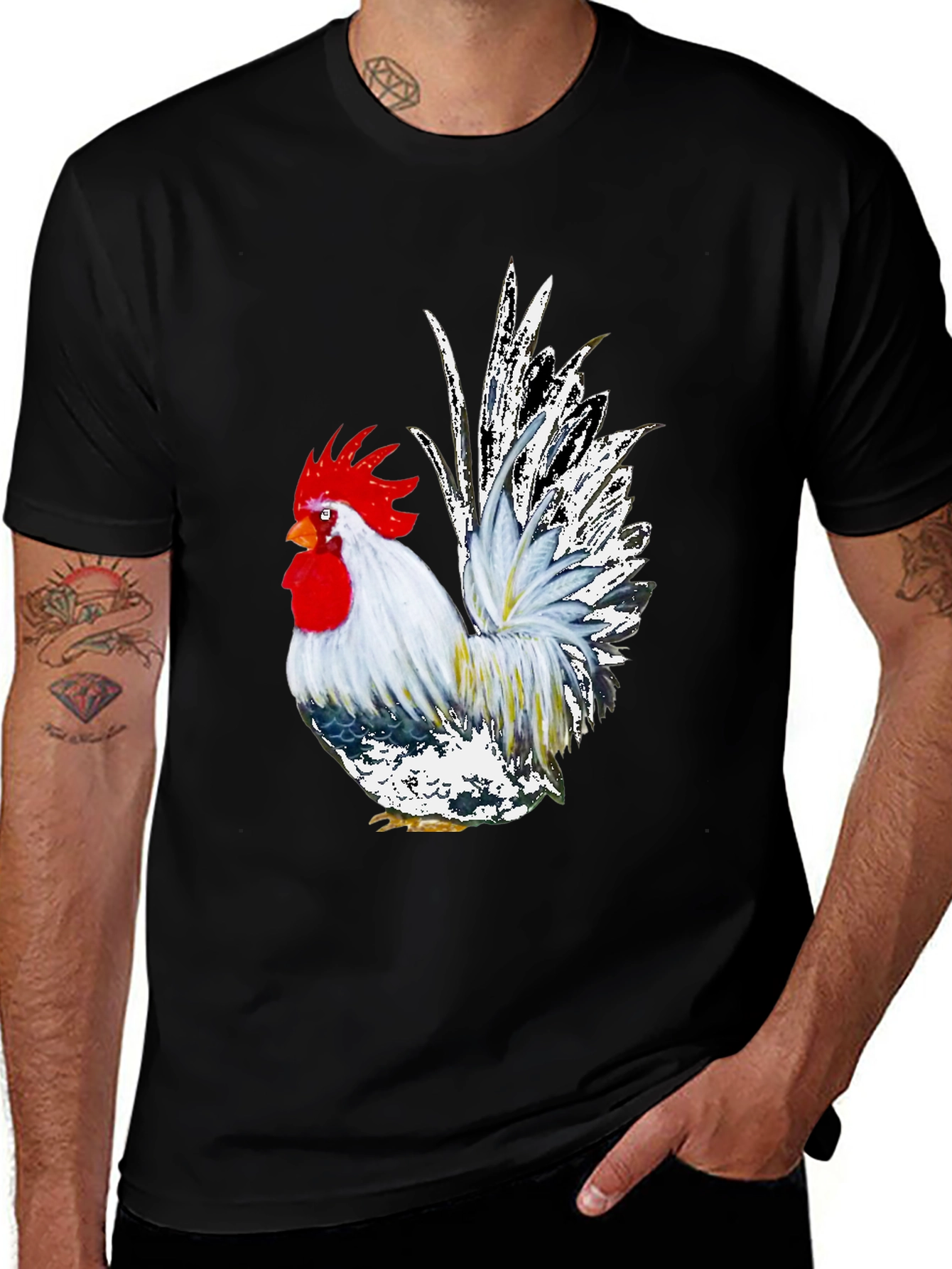 Rooster Graphic Tee - Cool Farm Animal T-Shirt