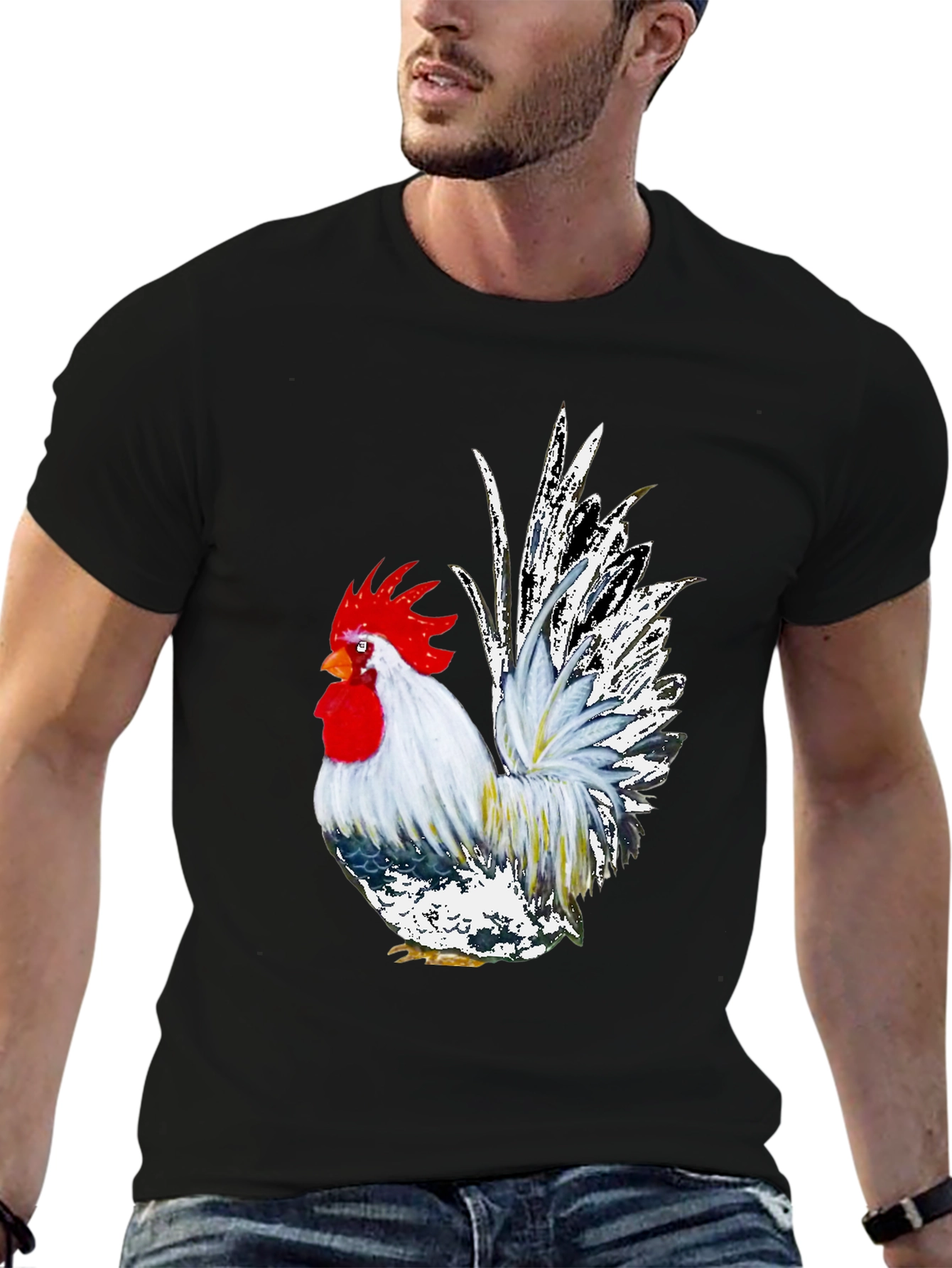 Rooster Graphic Tee - Cool Farm Animal T-Shirt