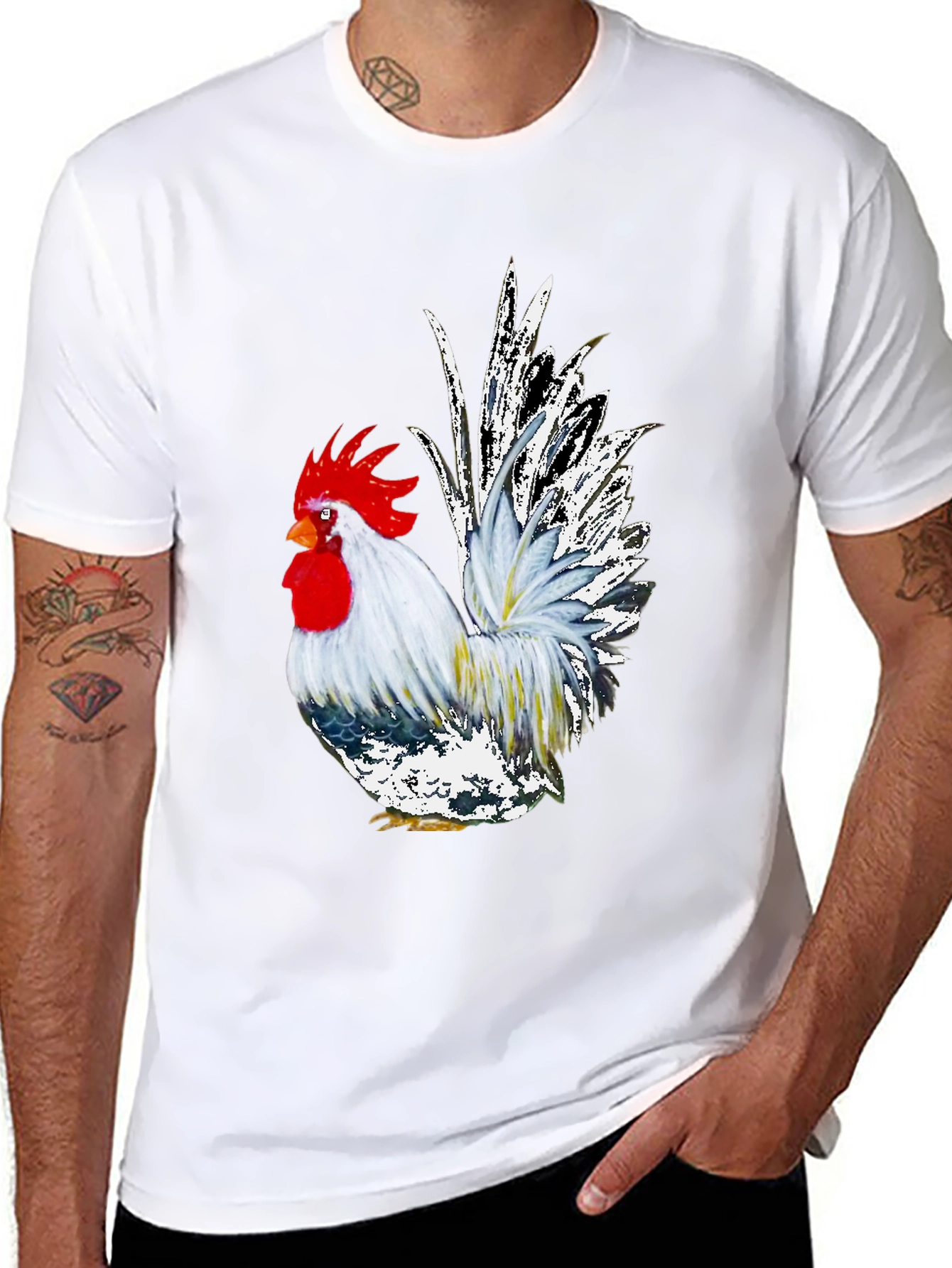 Rooster Graphic Tee - Cool Farm Animal T-Shirt