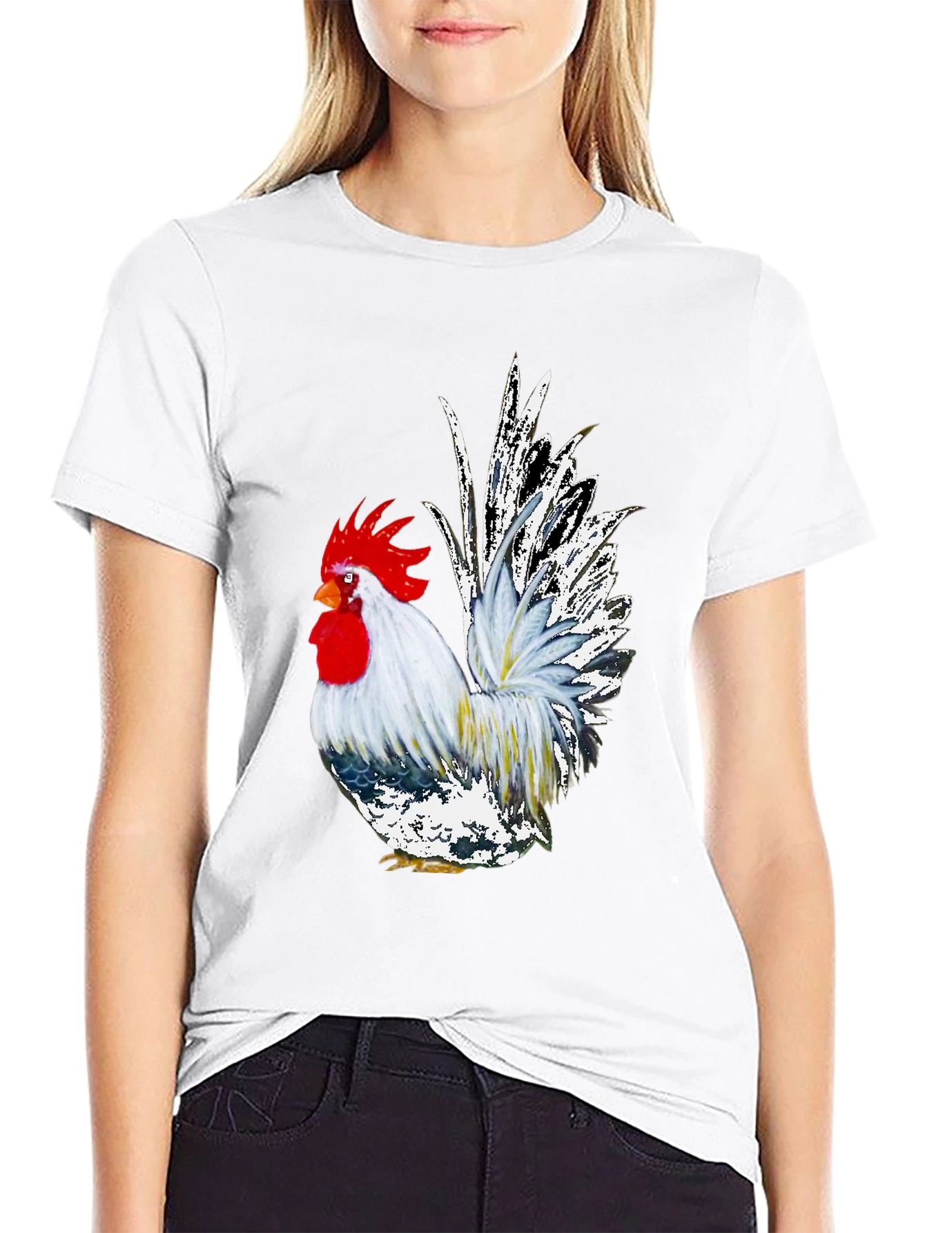 Rooster Graphic Tee - Cool Farm Animal T-Shirt