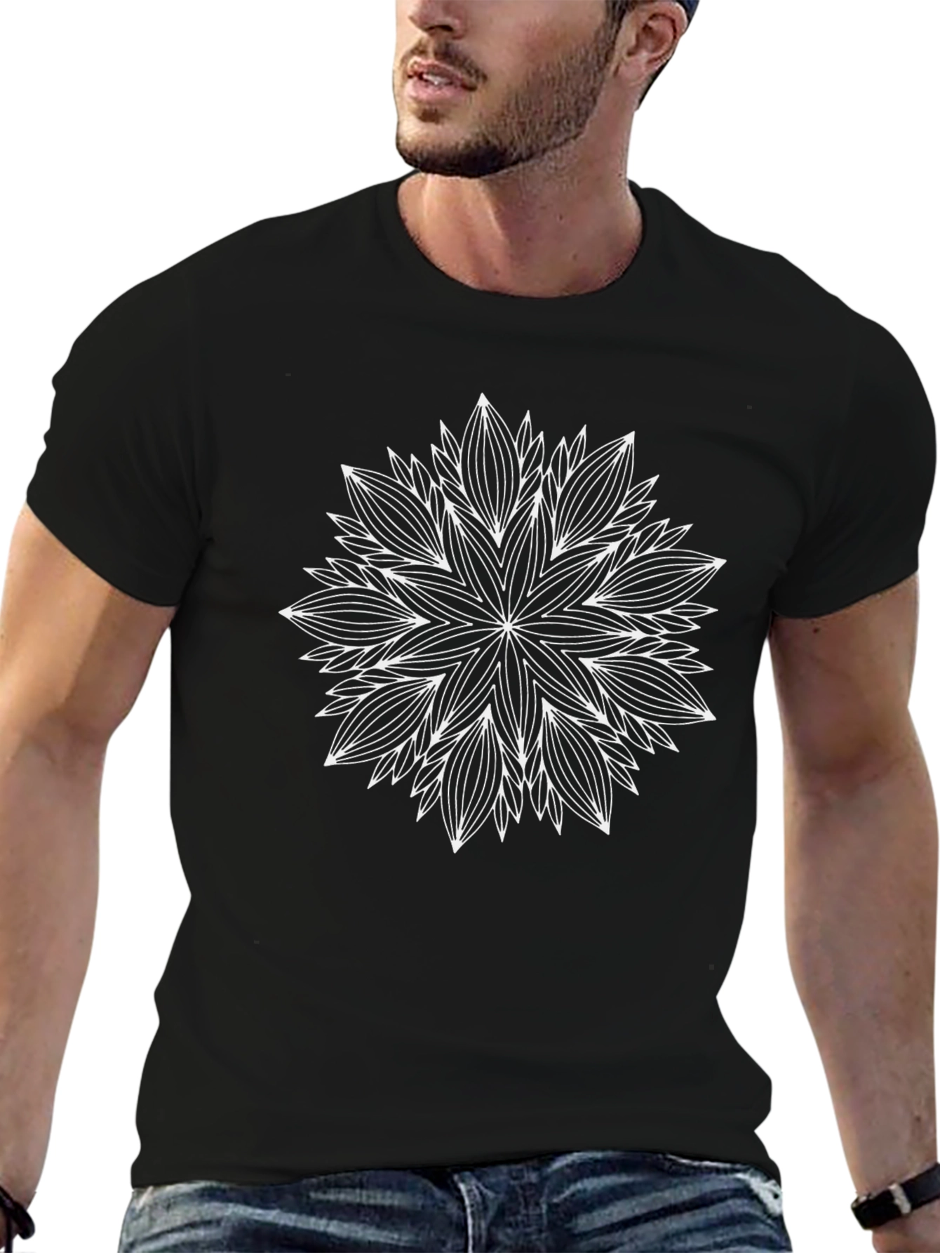 Abstract Mandala Black T-Shirt