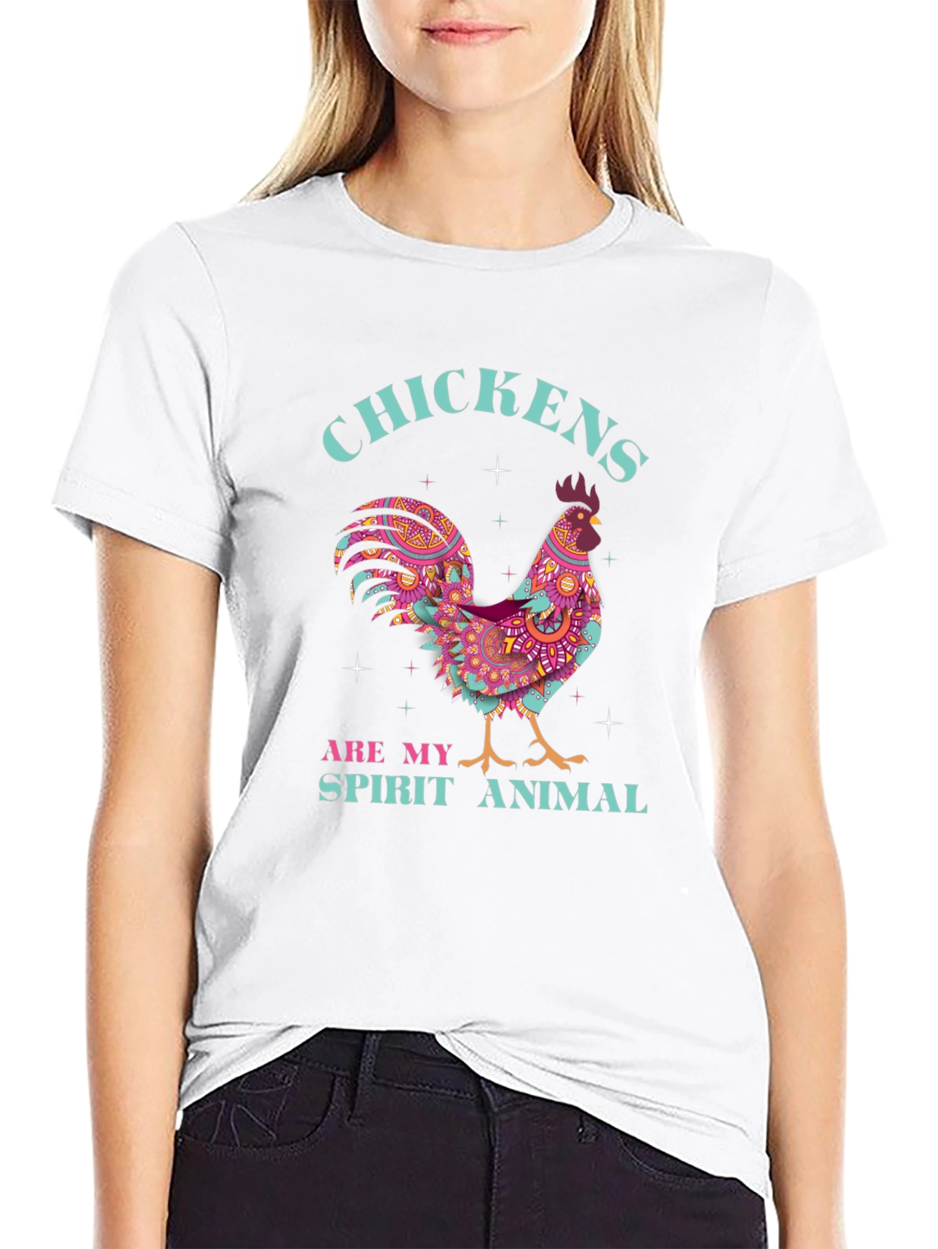 Chickens Are My Spirit Animal Black T-Shirt