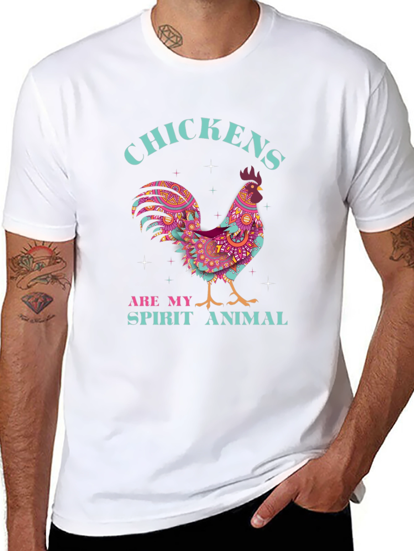 Chickens Are My Spirit Animal Black T-Shirt