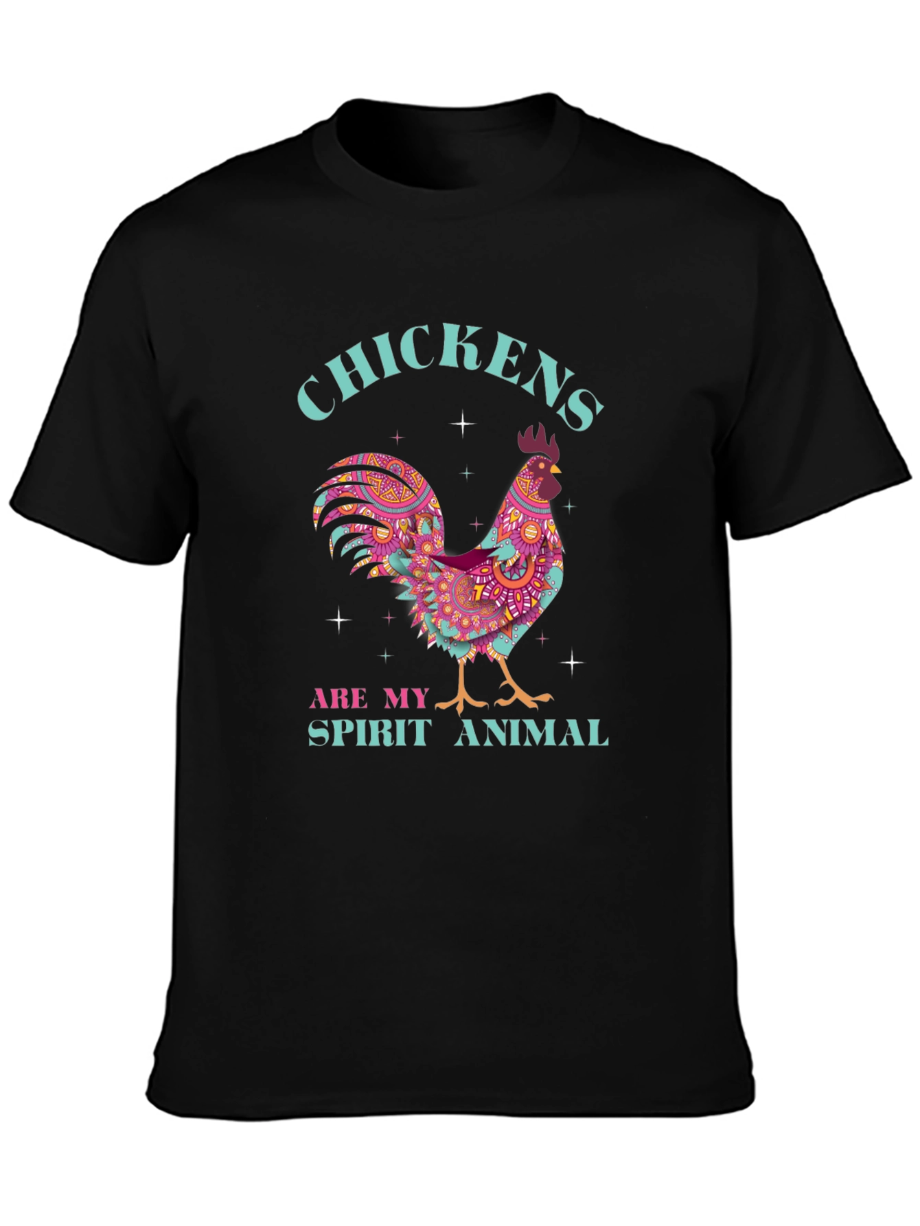 Chickens Are My Spirit Animal Black T-Shirt