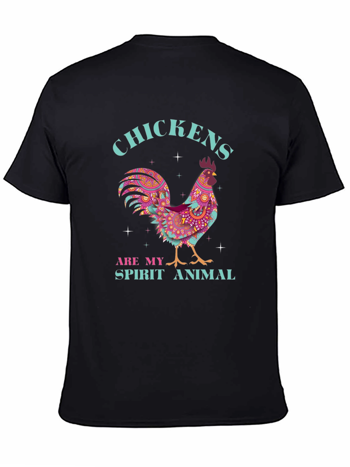 Chickens Are My Spirit Animal Black T-Shirt