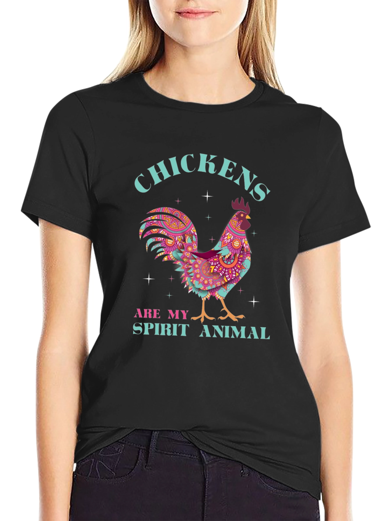 Chickens Are My Spirit Animal Black T-Shirt