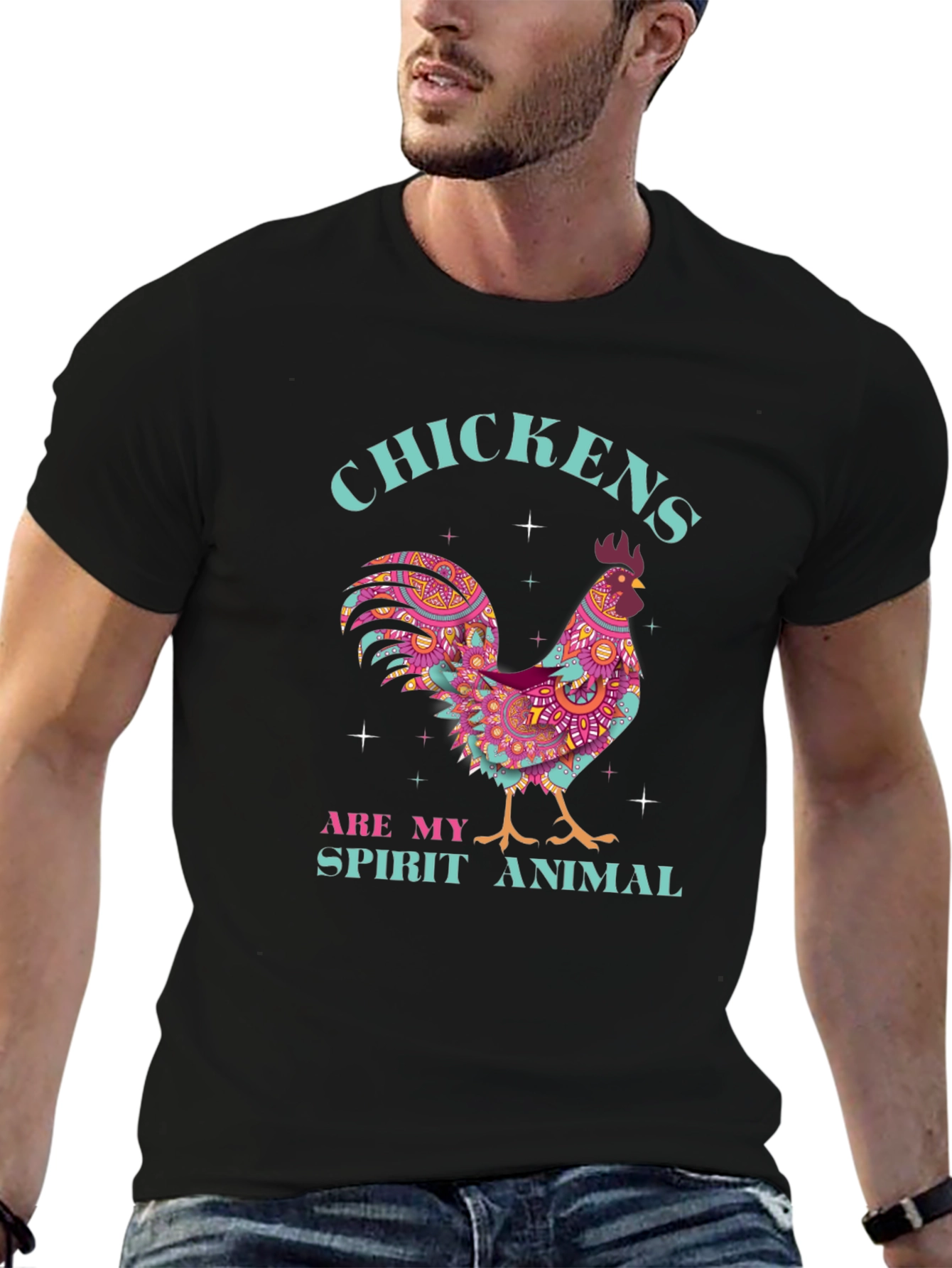 Chickens Are My Spirit Animal Black T-Shirt