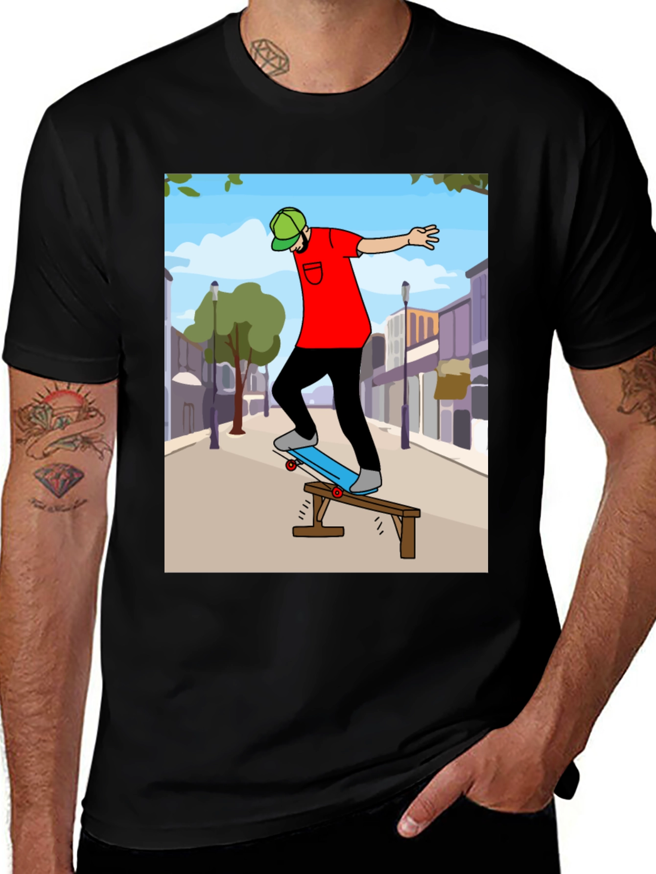 Skateboarding Graphic Tee - Cool Street Style