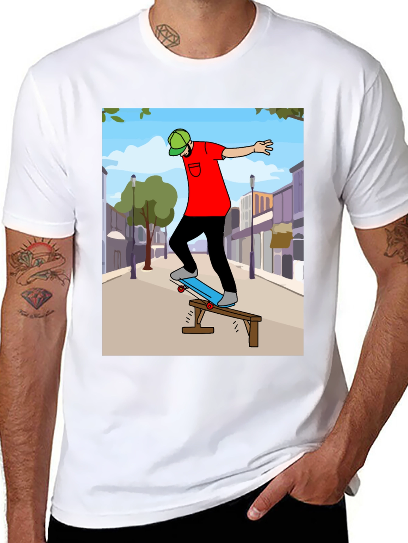 Skateboarding Graphic Tee - Cool Street Style
