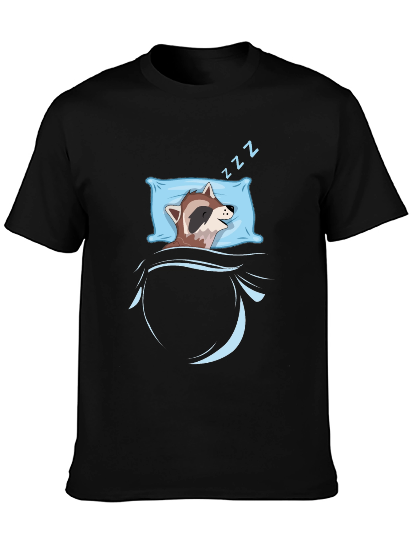 Sleeping Raccoon Graphic Tee - Black