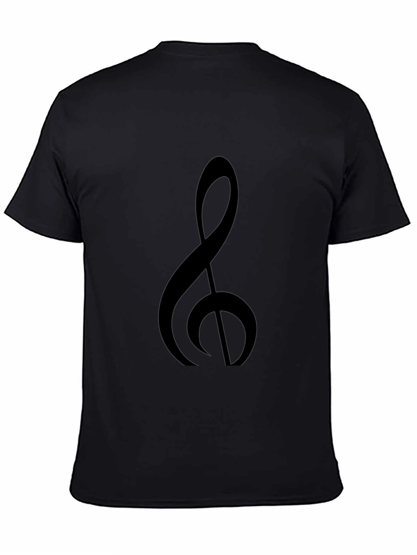 Musical Treble Clef Graphic Tee - Classic Black